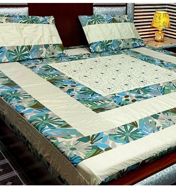 Cotton King Size Printed Bed Sheet Set (BCP-110)	