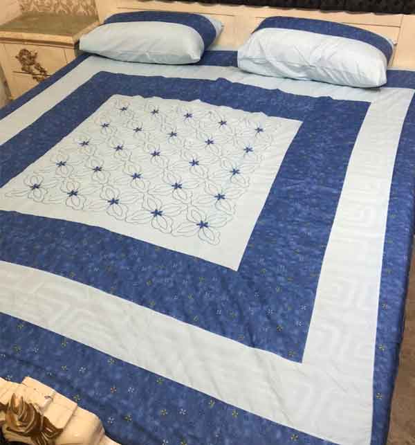 Cotton PatchWork Bed Sheet with 2 Pillow Covers  (BCP-16)