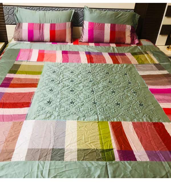 Cotton King size Patch Work Bed Sheets (BCP-04)