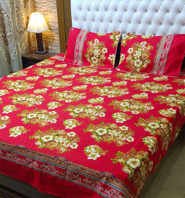 Crystal Cotton King Size Bed Sheet (BCP-156)	