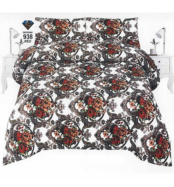 Crystal Cotton King Size Bed Sheet With 2 Pillow Covers (BCP-88)