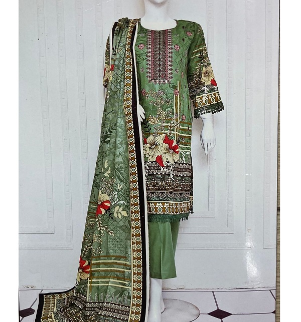 Digital Lawn Heavy Embroidered Dress With Lawn Dupatta (Unstitched) (DRL-1730)