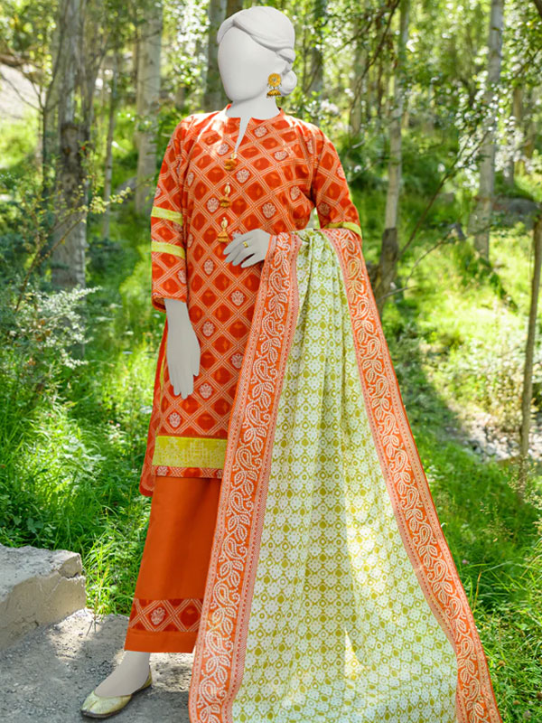 Digital Lawn Printed Dress Lawn Printed Dupatta & Plain Trouser (Unstitched) (DRL-2008)	