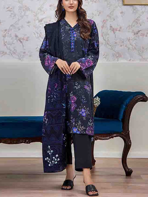 Digital Printed Lawn Dress With Printed Lawn Dupatta & Plain Trouser (Unstitched) (DRL-2047)