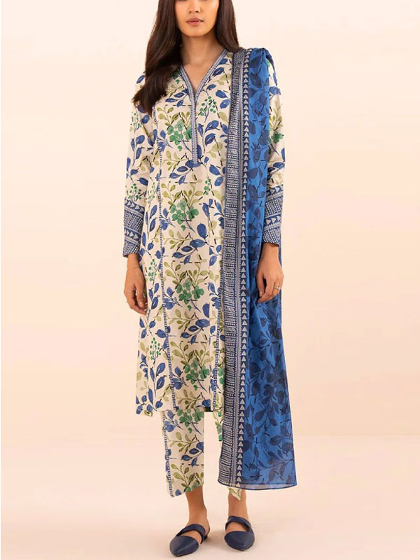 Digital Printed Lawn Dress With Printed Lawn Dupatta & Plain Trouser (Unstitched) (DRL-2030)	