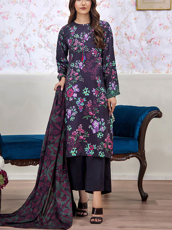 Digital Printed Lawn Dress With Printed Lawn Dupatta & Plain Trouser (Unstitched) (DRL-2049)	