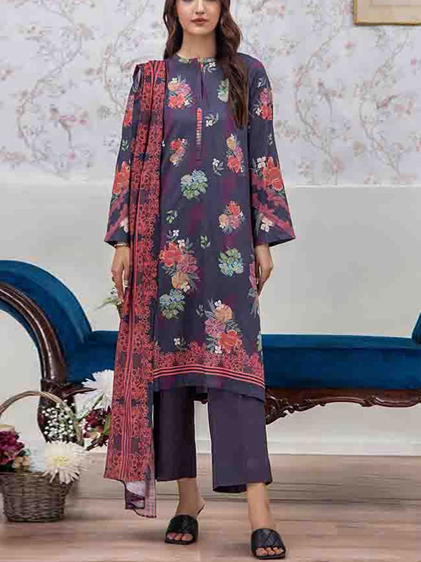 Digital Printed Lawn Dress With Printed Lawn Dupatta & Plain Trouser (Unstitched) (DRL-2050)	