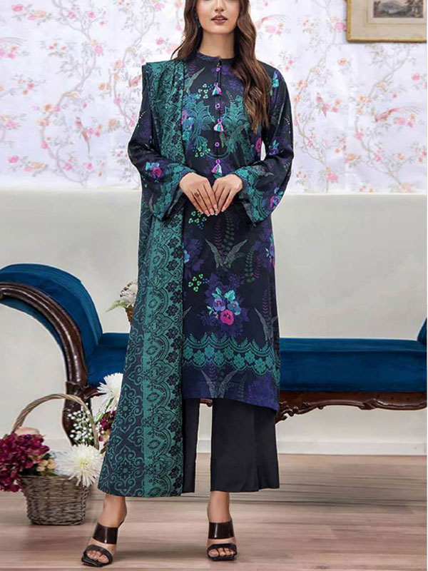 Digital Printed Lawn Dress With Printed Lawn Dupatta & Plain Trouser (Unstitched) (DRL-2051)	