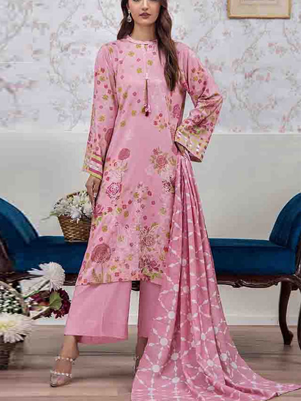 Digital Printed Lawn Dress With Printed Lawn Dupatta & Plain Trouser (Unstitched) (DRL-2052)	