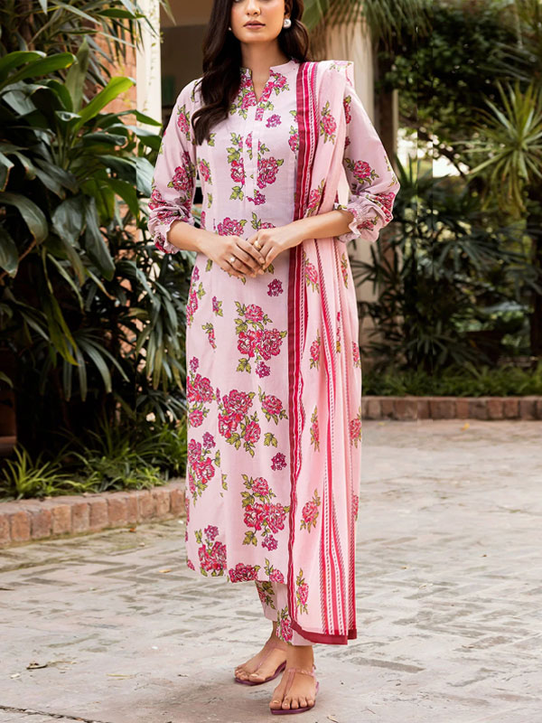 Digital Printed Lawn Dress With Printed Lawn Dupatta & Plain Trouser (Unstitched) (DRL-2087)