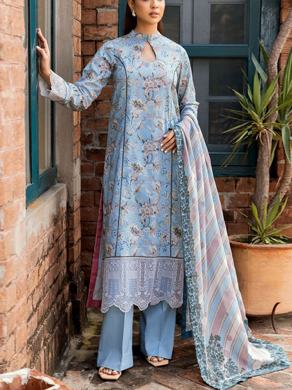 Digital Printed Lawn Dress With Printed Lawn Dupatta & Plain Trouser (Unstitched) (DRL-2094)