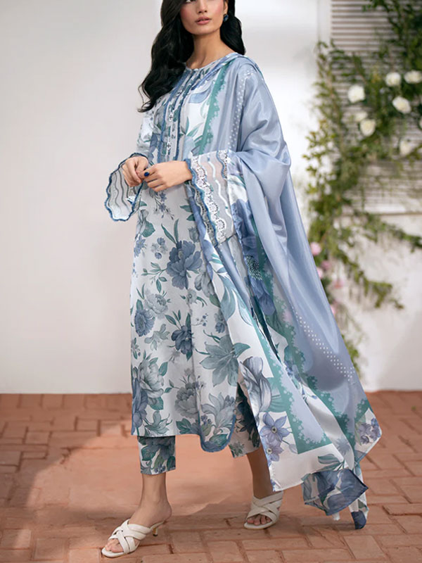 Digital Printed Lawn Dress With Printed Lawn Dupatta & Printed Trouser (Unstitched) (DRL-2097)