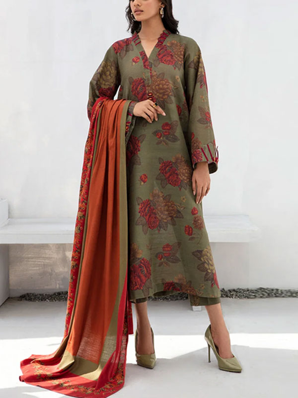 Digital Printed Lawn Dress With Printed Lawn Dupatta & Printed Trouser (Unstitched) (DRL-2100)	