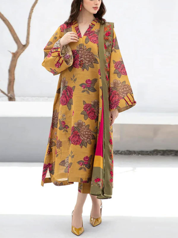 Digital Printed Lawn Dress With Printed Lawn Dupatta & Printed Trouser (Unstitched) (DRL-2103)	