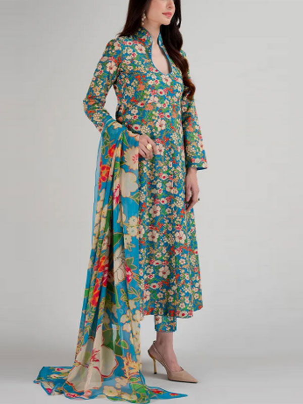 Digital Printed Lawn Dress With Printed Lawn Dupatta & Plain Trouser (Unstitched) (DRL-2106)