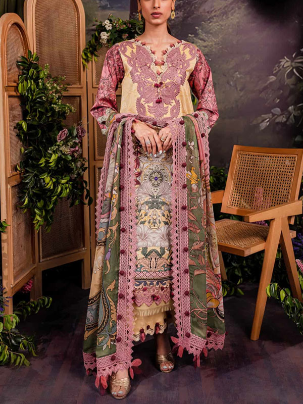 Digital Printed Lawn Dress With Printed Lawn Dupatta & Plain Trouser (Unstitched) (DRL-2112)