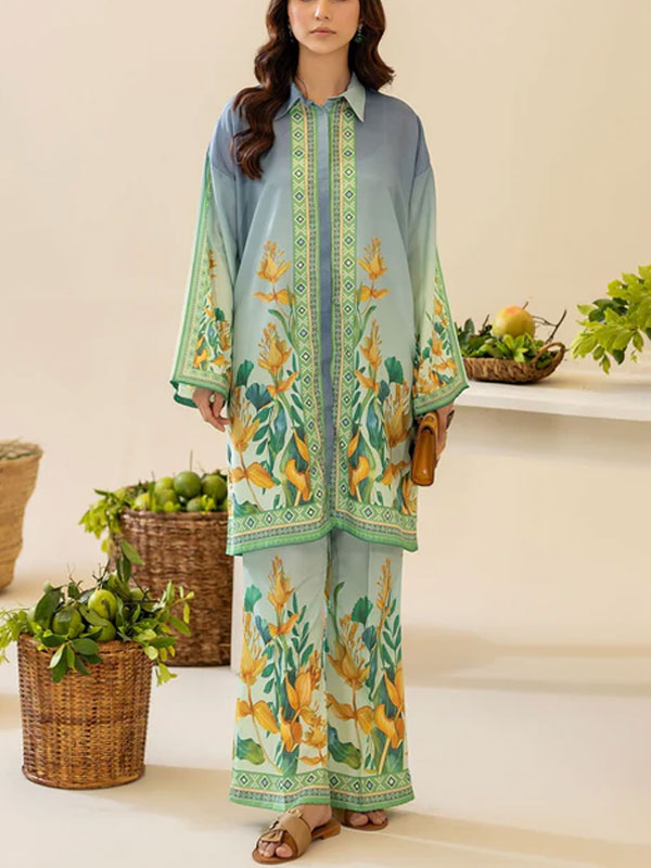 3 Pec Digital Printed Lawn Dress With Printed Lawn Dupatta & Printed Trouser (Unstitched) (DRL-2161)