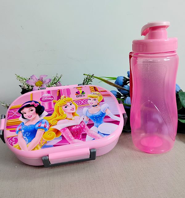 Pack of 2  Disney Princess School Lunch Box + School Water Bottle