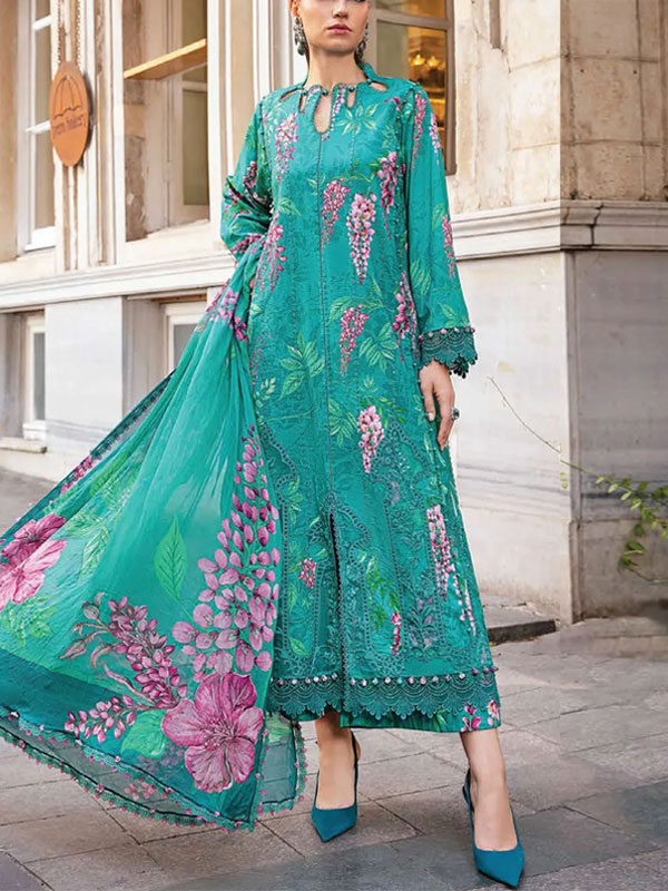 All-Over Digital Printed Lawn Dress With Digital Printed Lawn Dupatta Printed Trouser (Unstitched) (DRL-2157)	