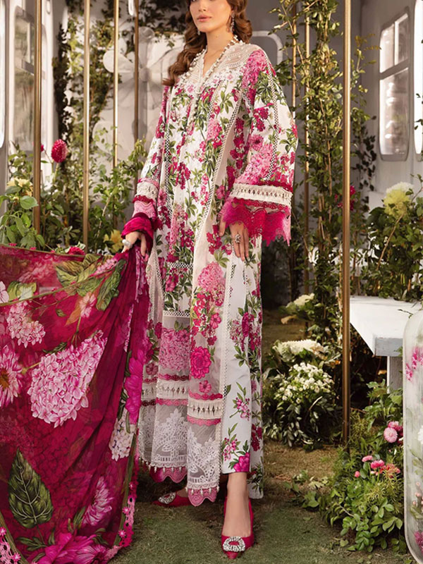 EID COLLECTION Digital Printed Lawn Suite Digital Printed Dupatta Printed Trouser  (Unstitched) (DRL-2159)