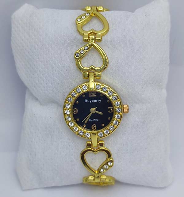 Elegant Golden Bracelet Fashion Watch For Women (ZV:10408)