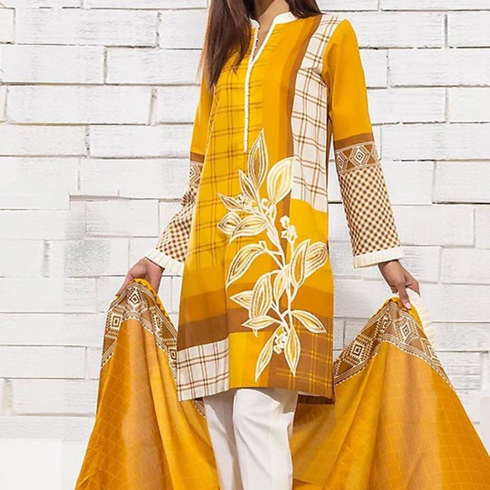 Embroidered Masori Lawn Dress With Chiffon Dupatta (DRL-443) (Unstitched)