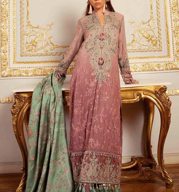 Embroidered Lawn Dress with Chiffon Dupatta (Unstitched) (DRL-1015)