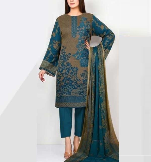 Embroidered Lawn Dress With Chiffon Dupatta (Unstitched) (DRL-1170)