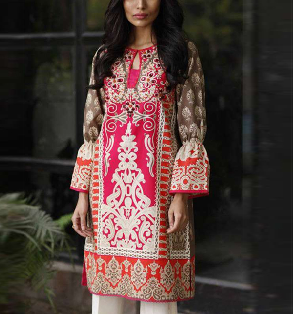 Lawn Embroidery Dress with Chiffon Dupatta (UnStitched) (DRL-1260)