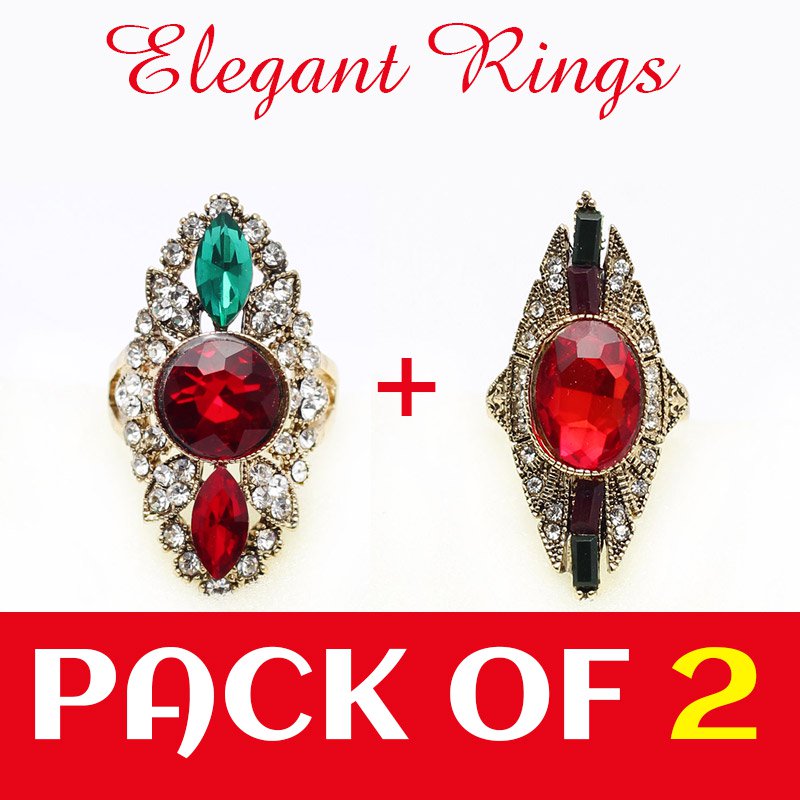 Pack of 2 Ladies Ring Jewelary (RH-01)