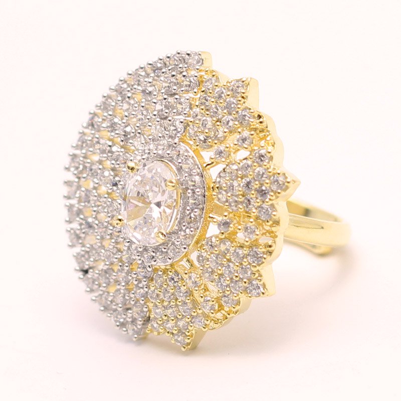 Gold & Diamond Look Ring (RH-02)