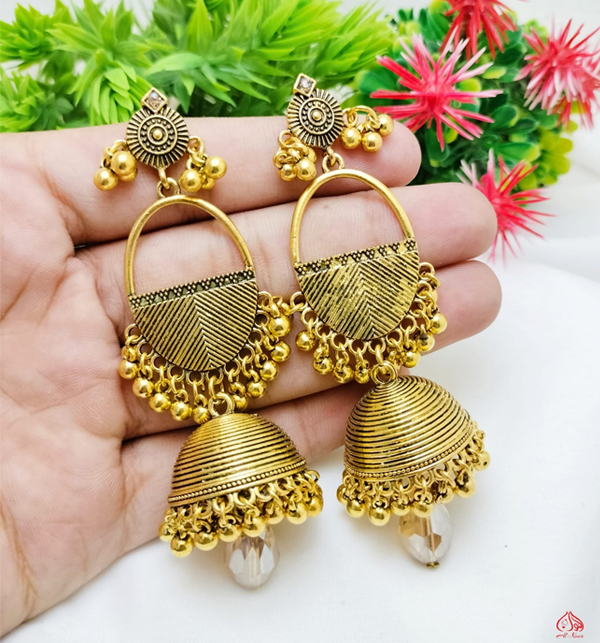 Golden Earrings Jhumka (ZV:12531)