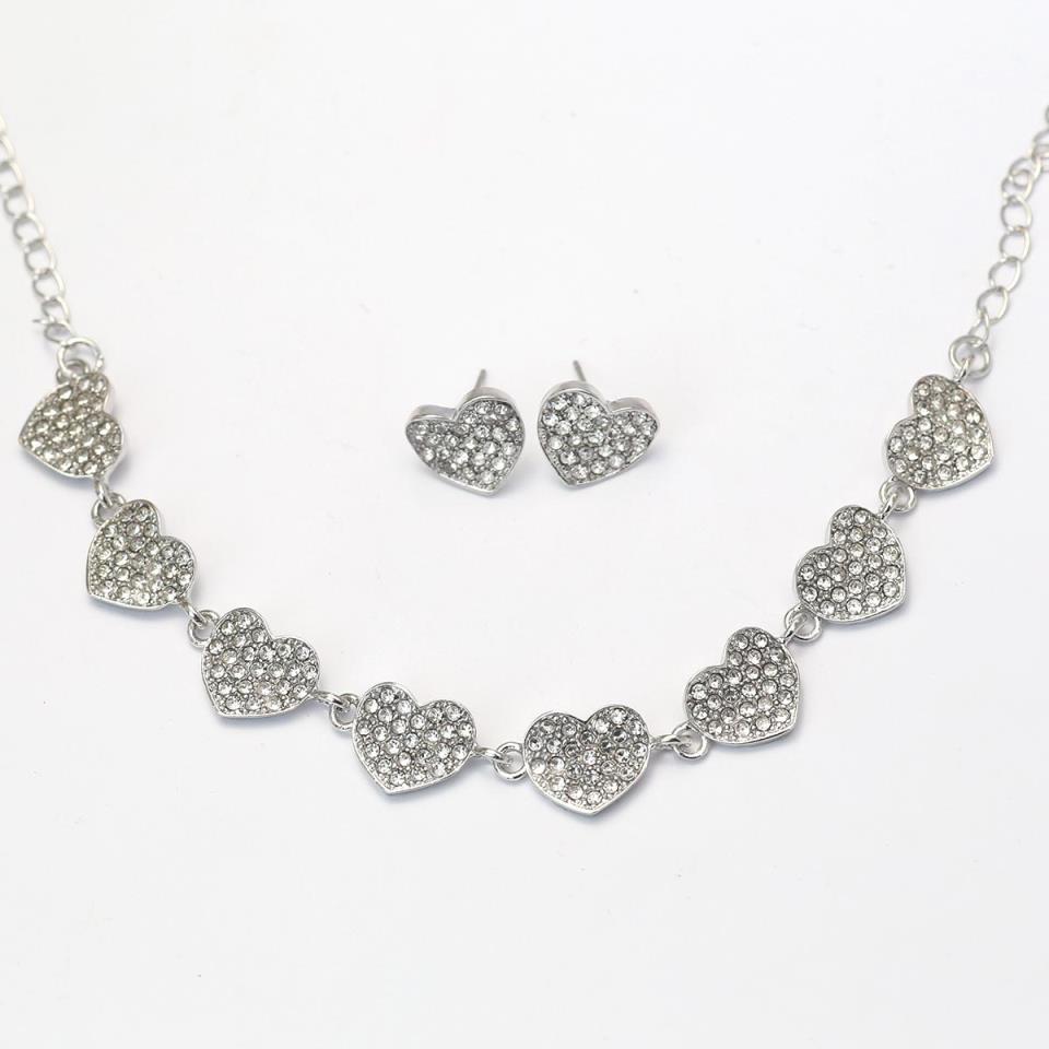 Heart Jewelry Necklace Set WIth Earring - (PS-142)