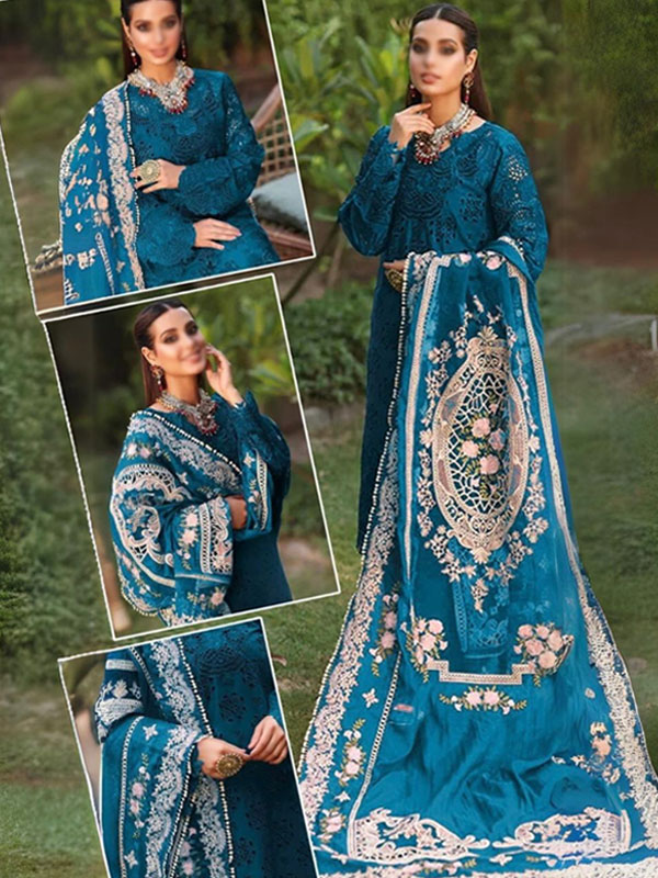 Heavy Embroidered Chicken Kari Lawn Dress With Jacquard Embroidered Dupatta (Unstitched) (DRL-2066)