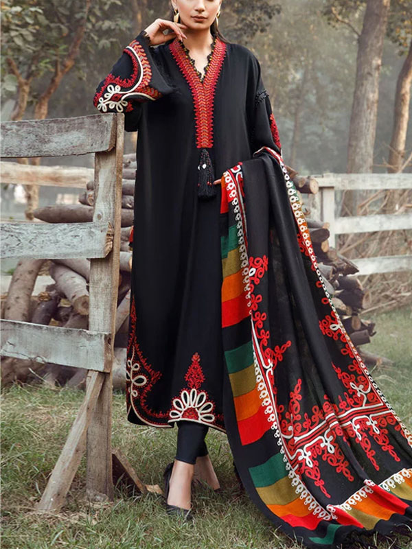 Heavy Embroidered Lawn Dress With Digital Printed Zari Dupatta (Unstitched) (DRL-2120)	