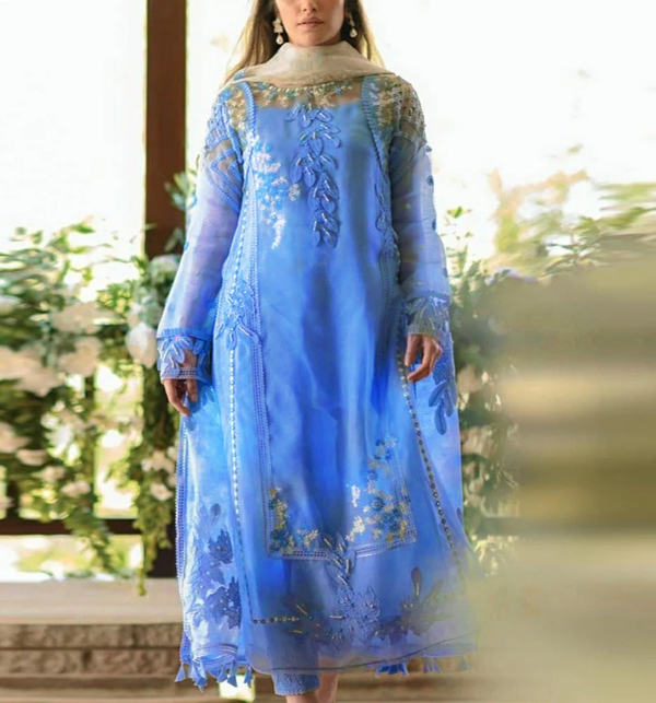 Lawn Heavy Handwork Embroidered Dress Trouser Embroidery 2 Pec Suite (UnStitched) (DRL-1287)