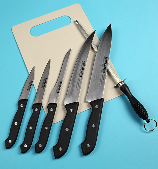 7 Piece Stainless Steel Knife Set With Cutting Board (KS-02)