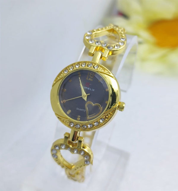 Luxury Golden Ladies Jewelry Watch (ZV:16477)