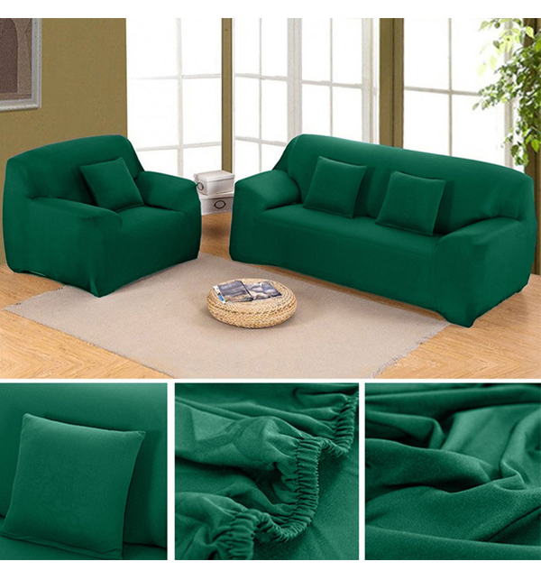 Jumbo Size Sofa Cover - 7 Seater (3 + 2 + 1 + 1 Seater) Green	