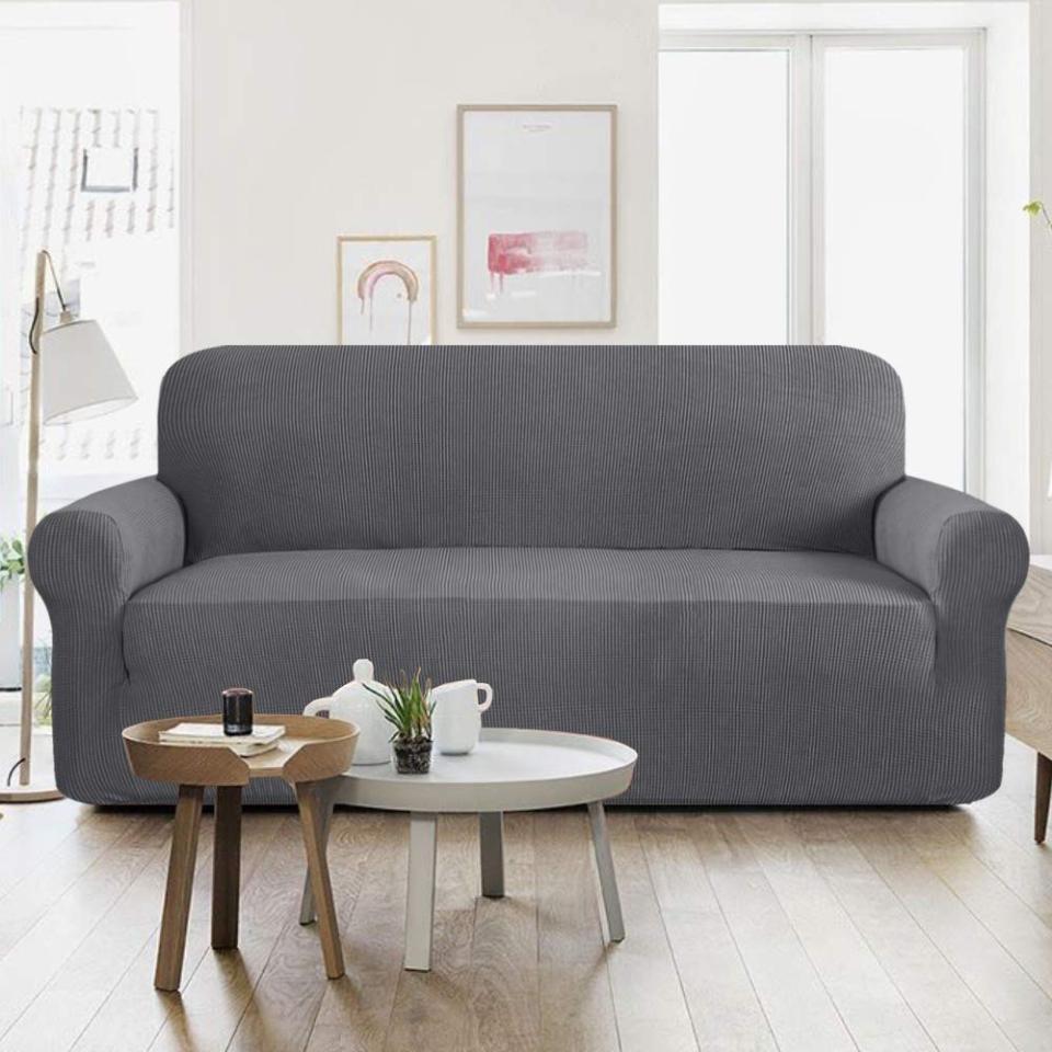 Jumbo Size Sofa Cover - 7 Seater (3 + 2 + 1 + 1 Seater) - Grey	