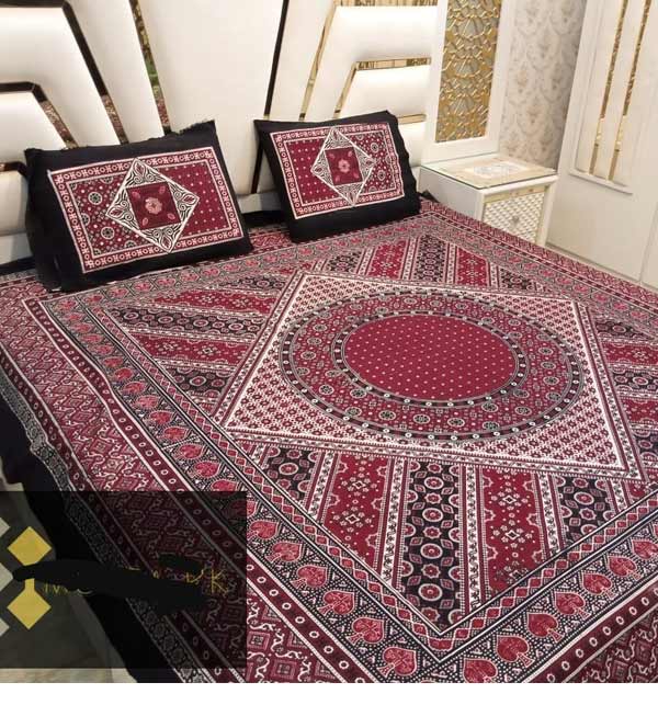 KING SIZE Ajrak Style Bed Sheets (BCP-09)