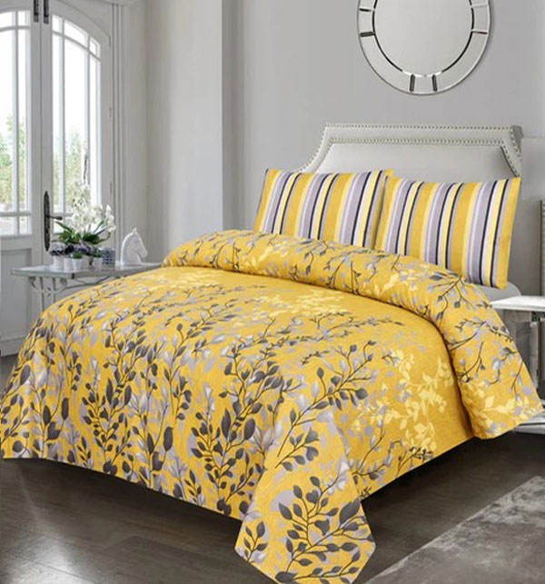 King Size Printed Cotton Salonica Bed Sheet (BCP-143)