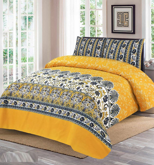 King Size Printed Cotton Salonica Bed Sheet (BCP-145)	