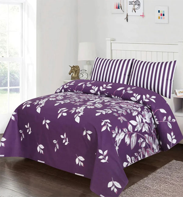 King Size Printed Cotton Salonica Bed Sheet (BCP-146)	