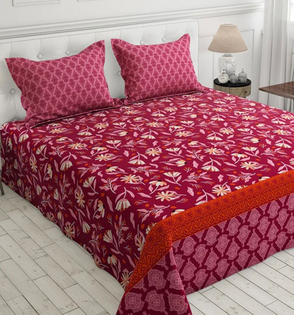 King Size Printed Cotton Salonica Bed Sheet (BCP-147)	