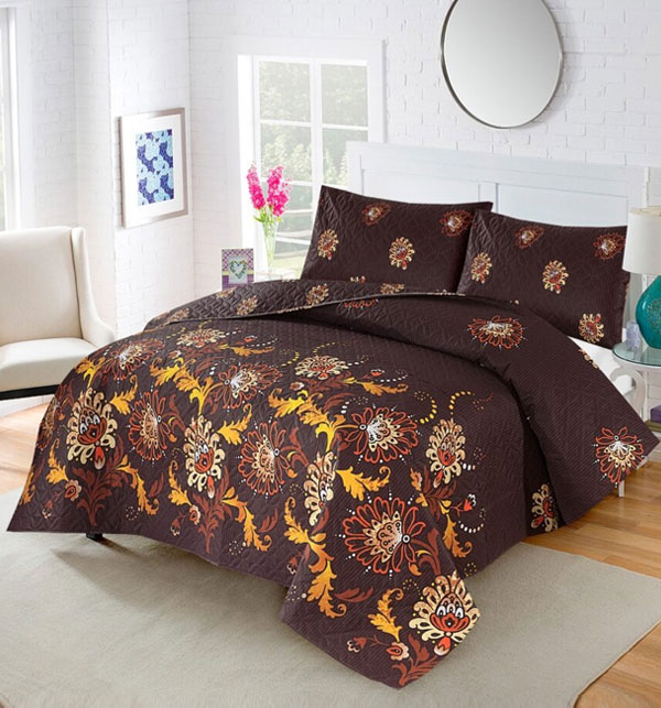 King Size Printed Cotton Salonica Bedsheet (BCP-142)