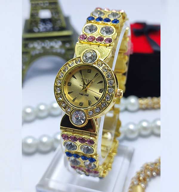 Elegant Ladies Jewelry Watch Full Stone Work (ZV:11916)