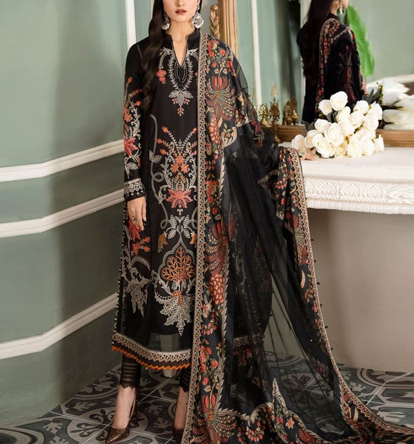 Latest 2 Pcs Lawn Embroidered Dress (UnStitched) (DRL-1419)