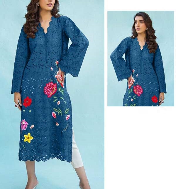 Latest 2-Pieces Embroidered Lawn Dress 2022 (Unstitched) (DRL-1069)