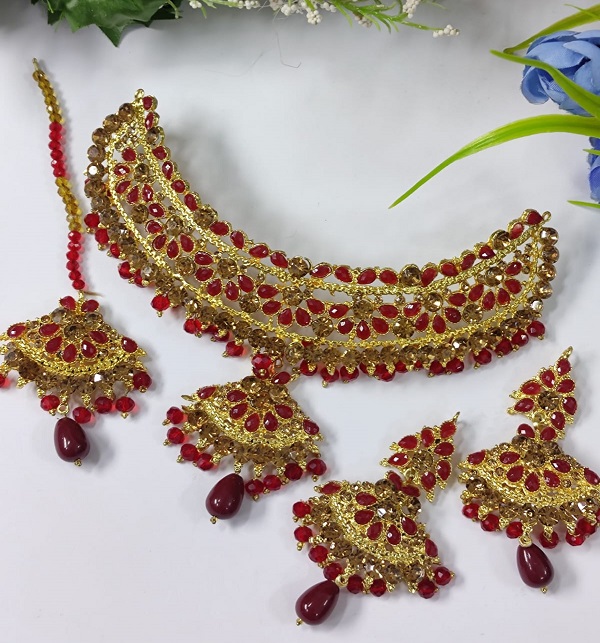Beautiful Necklace Set With Earring & Tikka (PS-459)